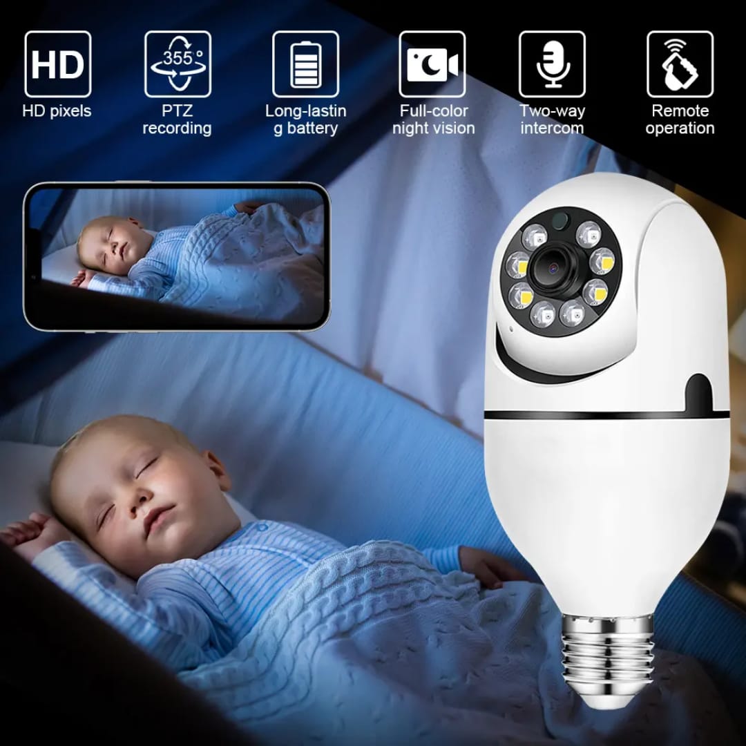 V380 WiFi 1080P Night Vision Wireless 360 Degree CCTV Security Light 360 Panoramic Bulb Camera