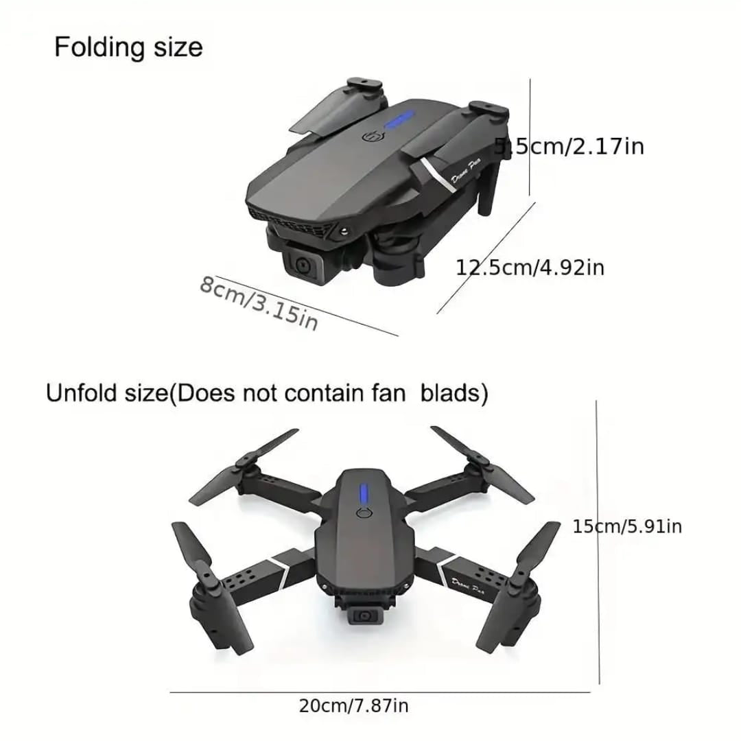 E88 Drone with Camera 4k HD wide angle drone real time transmission beginner drones, 360° Flip Headless Mode Remote Control Toy Drone