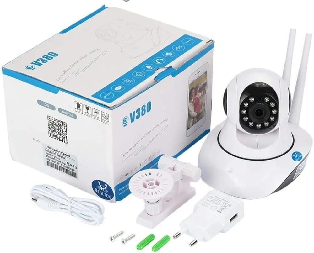 V380 FullHD Pan Tilt  Indoor IP Camera WIFI CCTV Camera with Lan Port