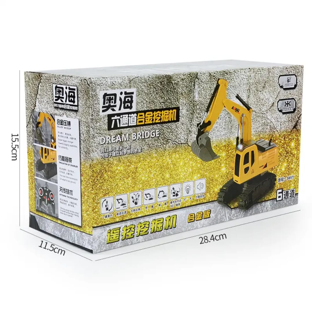 Remote Control Excavator RC Diggers for Boys Girls, 9 Channel Fully Functional Excavator Toy
