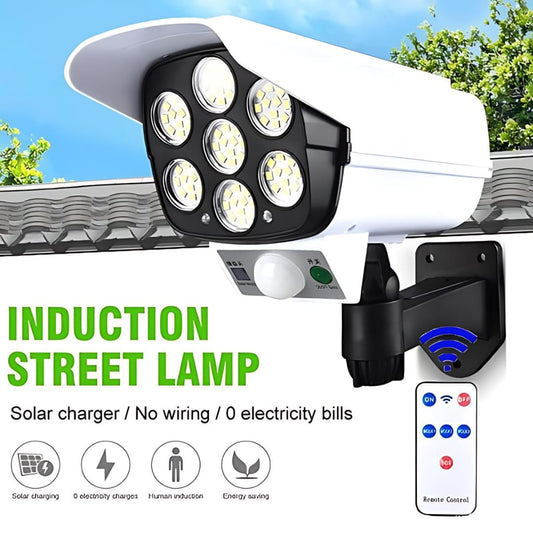Solar Light Outdoor 77 Led Motion Sensor Security Camera Shaped Wall Lamp,Waterproof, Rotatable
