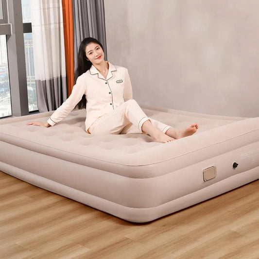 Auto Inflatable Double Bed Air Mattress Home Thick Inflatable Bed Fully Automatic Inflatable Mattress Outdoor Camping self Inflating