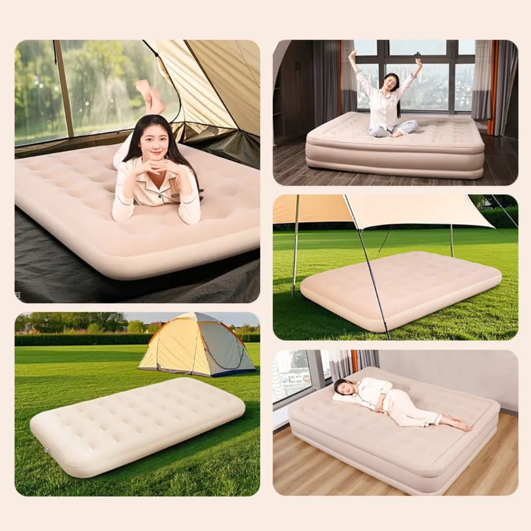 Auto Inflatable Double Bed Air Mattress Home Thick Inflatable Bed Fully Automatic Inflatable Mattress Outdoor Camping self Inflating