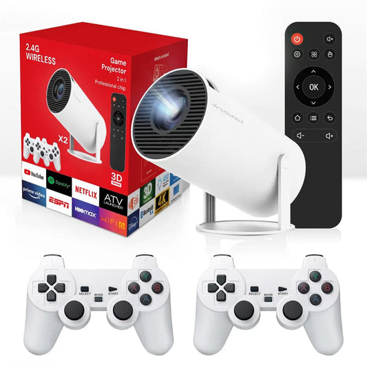 Game Projector 2 in 1 Professional Chip Portable Projector With Wireless Controller Gamepad.