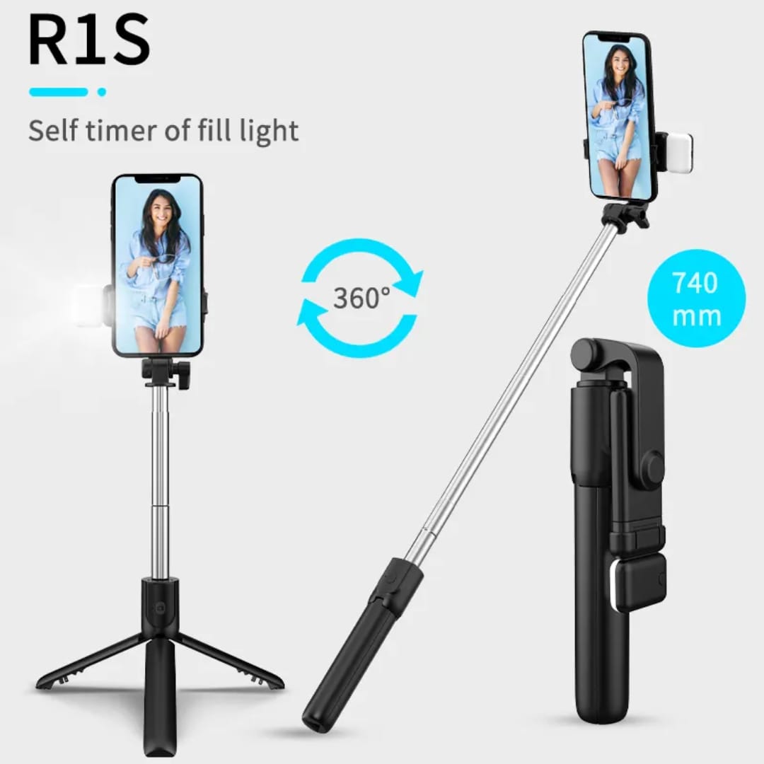 R1s Mobile Phone Bluetooth Selfie Stick Portable Telescopic Stand