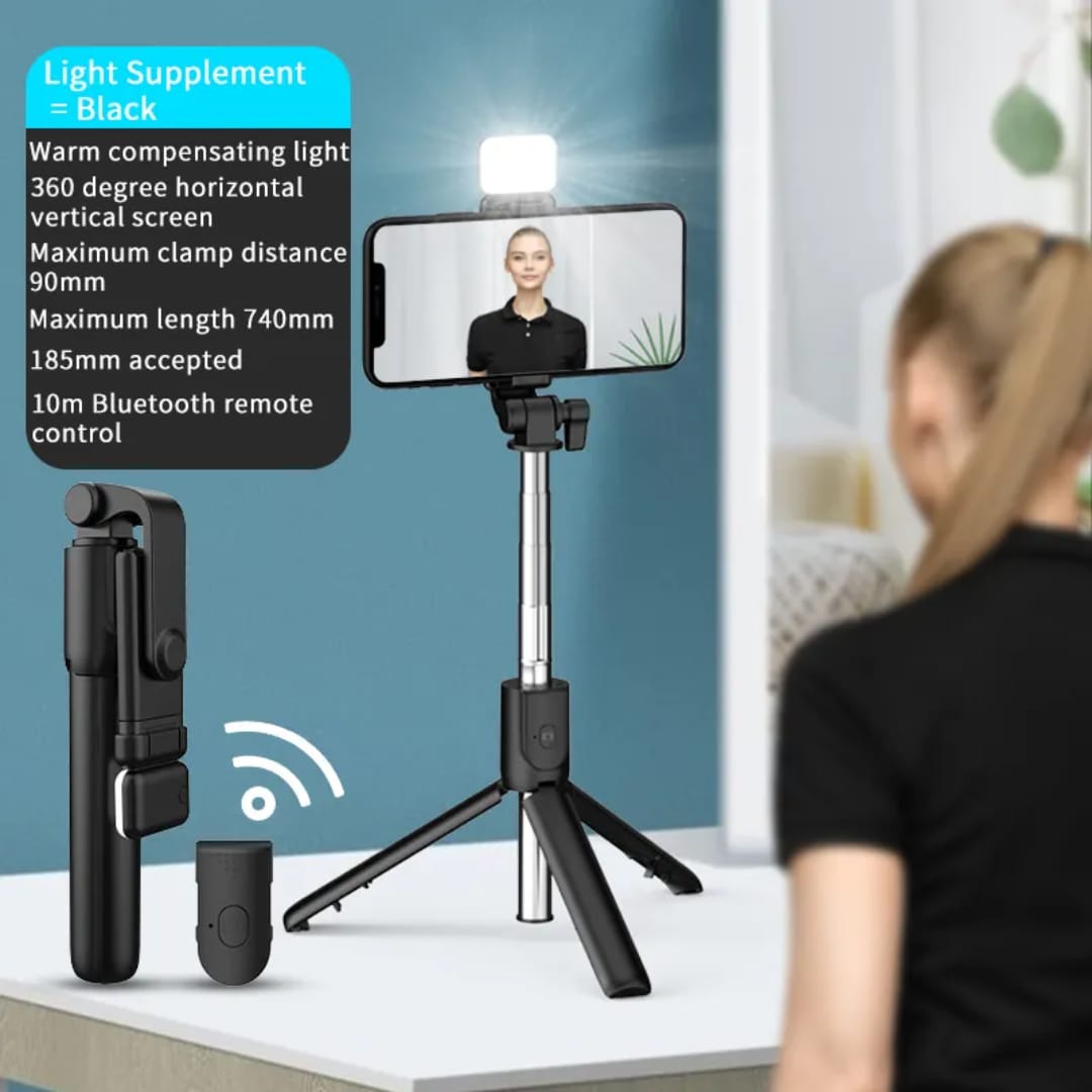 R1s Mobile Phone Bluetooth Selfie Stick Portable Telescopic Stand