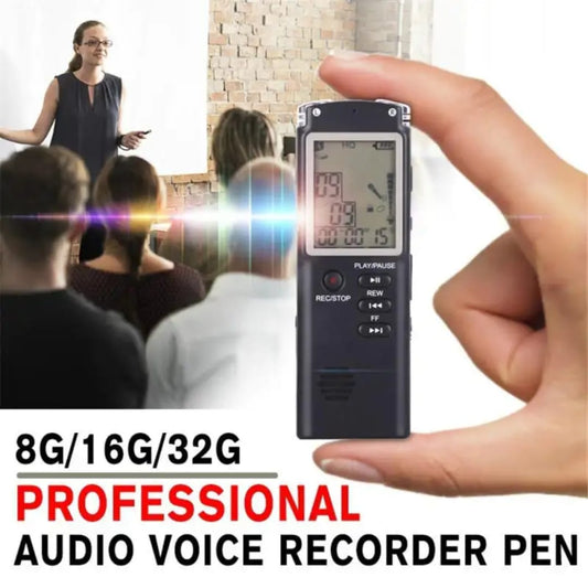 8GB Digital Audio Voice Recorder A Key Lock Screen Telephone Recording Real Time Display MP3 Player