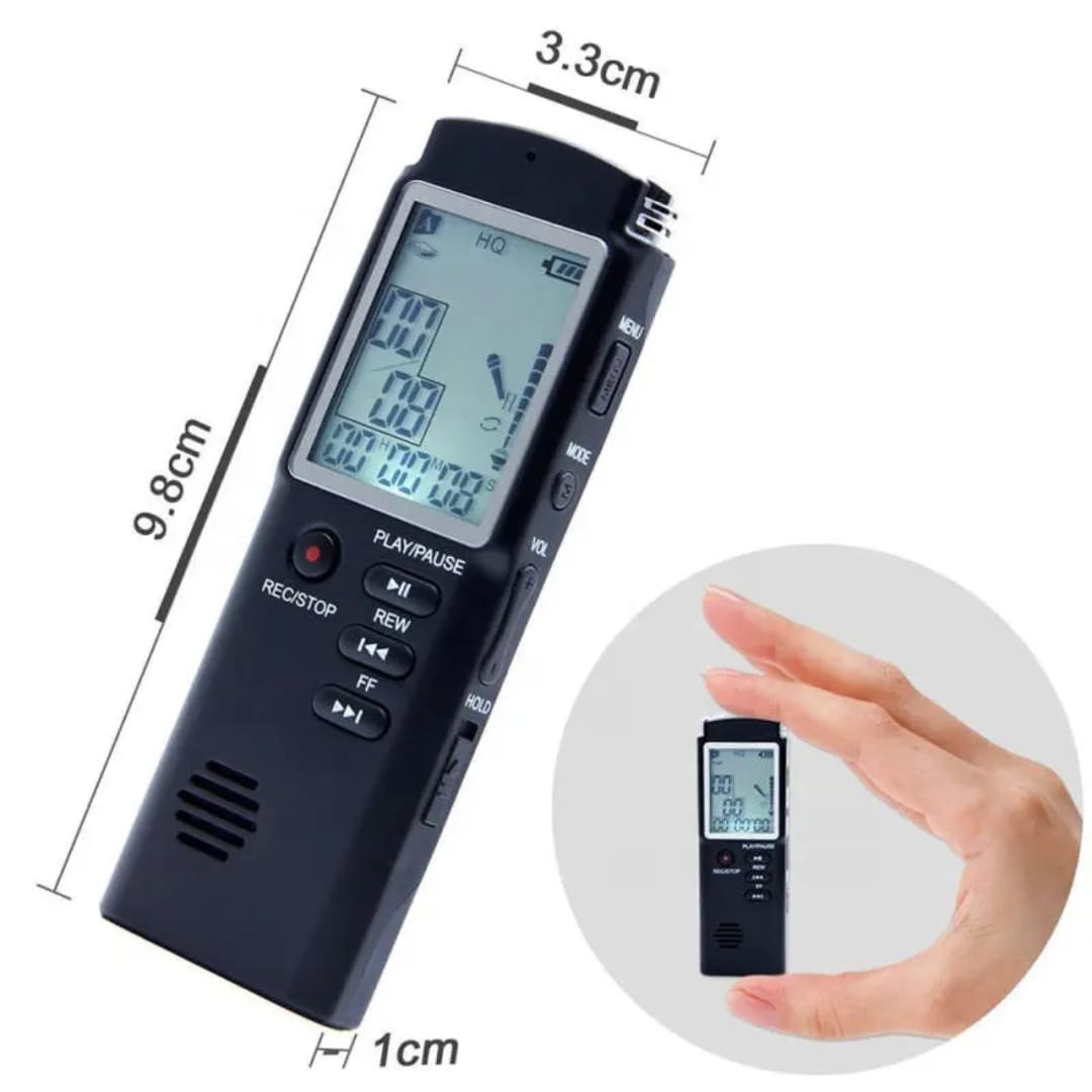 8GB Digital Audio Voice Recorder A Key Lock Screen Telephone Recording Real Time Display MP3 Player