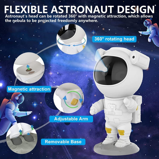 Astronaut Galaxy Projector Light for Bedroom with Remote Control and Timer