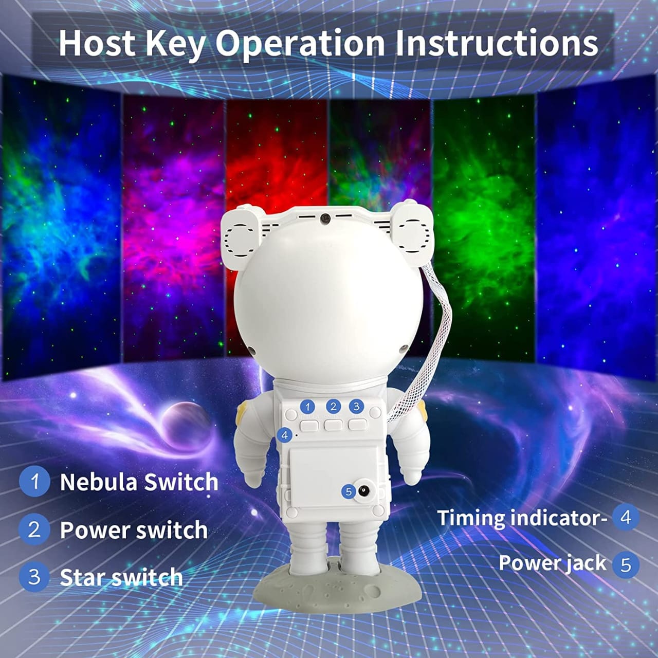 Astronaut Galaxy Projector Light for Bedroom with Remote Control and Timer